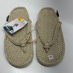 Nomadic State Of Mind Thong Flip Flop Sandals Shoes Rope Jute New Size 37 US 7